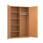 Garderobenschrank, 190 cm hoch, 120x60 cm (B/T), 2 Drehtüren, Garderobenstange rechts 